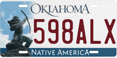 OK license plate 598ALX
