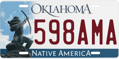 OK license plate 598AMA