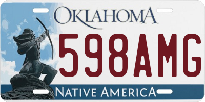 OK license plate 598AMG