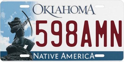 OK license plate 598AMN