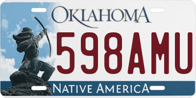 OK license plate 598AMU