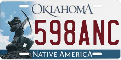 OK license plate 598ANC