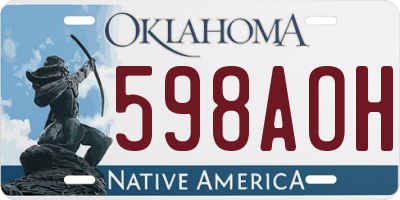 OK license plate 598AOH