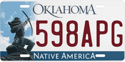 OK license plate 598APG
