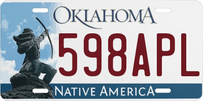OK license plate 598APL