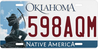 OK license plate 598AQM
