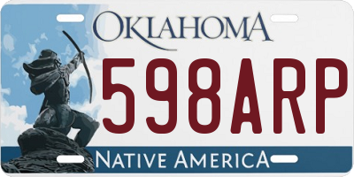 OK license plate 598ARP