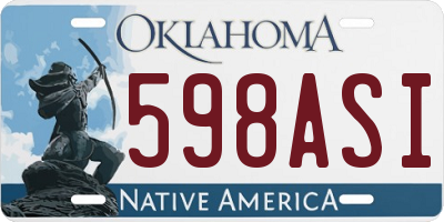 OK license plate 598ASI