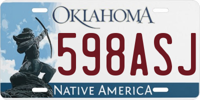 OK license plate 598ASJ