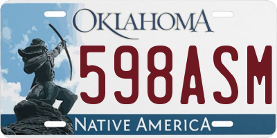 OK license plate 598ASM