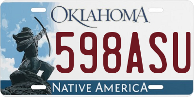 OK license plate 598ASU