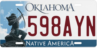 OK license plate 598AYN