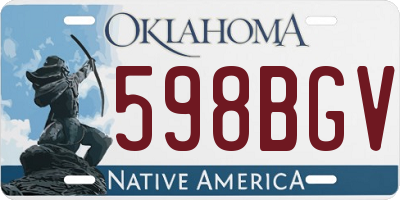 OK license plate 598BGV