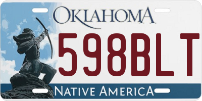 OK license plate 598BLT