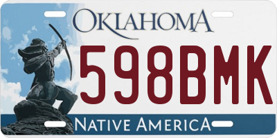OK license plate 598BMK