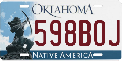 OK license plate 598BOJ