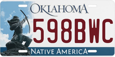OK license plate 598BWC