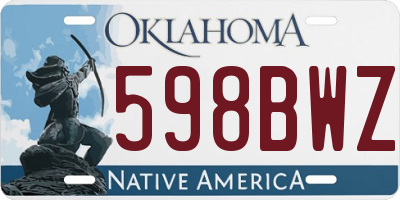 OK license plate 598BWZ