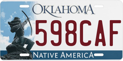 OK license plate 598CAF