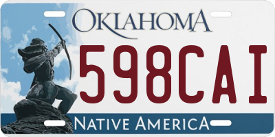 OK license plate 598CAI