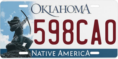 OK license plate 598CAO
