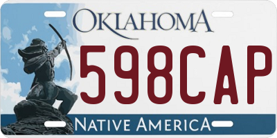 OK license plate 598CAP