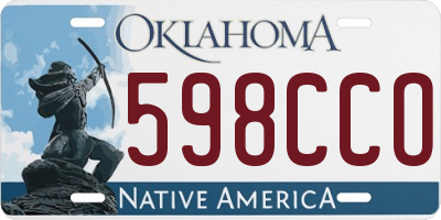 OK license plate 598CCO