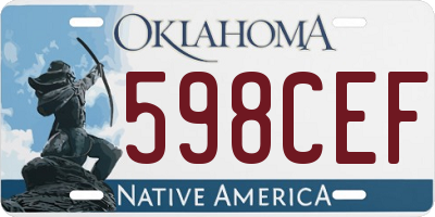 OK license plate 598CEF