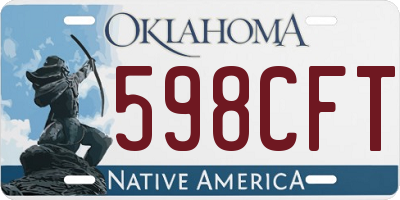 OK license plate 598CFT