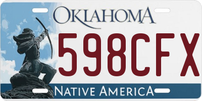 OK license plate 598CFX
