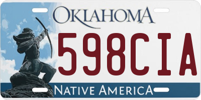 OK license plate 598CIA