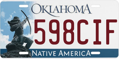 OK license plate 598CIF