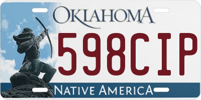 OK license plate 598CIP