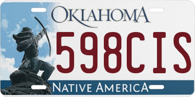 OK license plate 598CIS