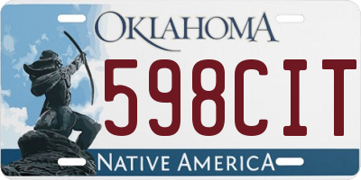 OK license plate 598CIT