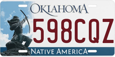 OK license plate 598CQZ