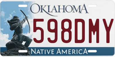 OK license plate 598DMY