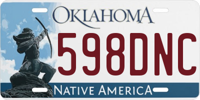 OK license plate 598DNC