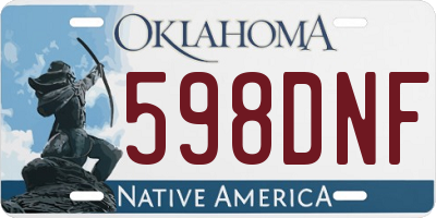 OK license plate 598DNF