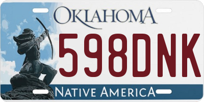 OK license plate 598DNK