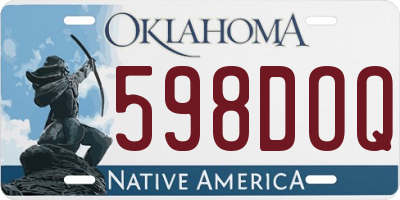 OK license plate 598DOQ