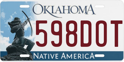 OK license plate 598DOT