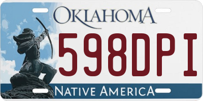 OK license plate 598DPI