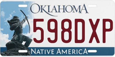 OK license plate 598DXP