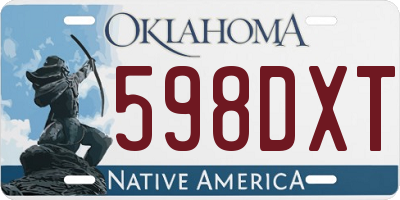 OK license plate 598DXT