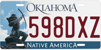OK license plate 598DXZ