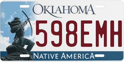 OK license plate 598EMH