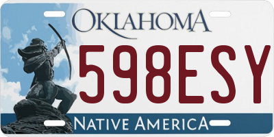 OK license plate 598ESY