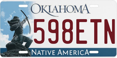 OK license plate 598ETN