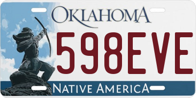 OK license plate 598EVE